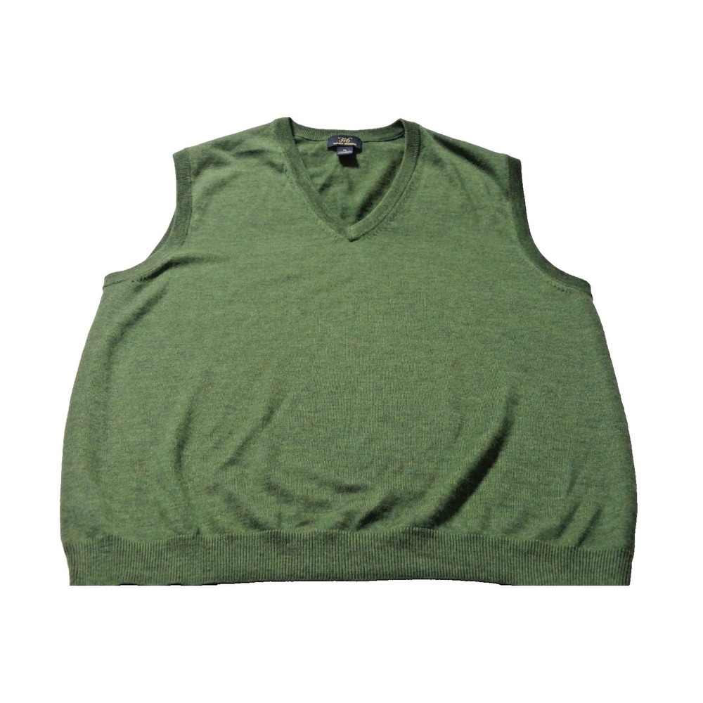 Brooks Brothers Mens Merino Wool  Sweater Vest XL Green Preppy Luxury Hamptons